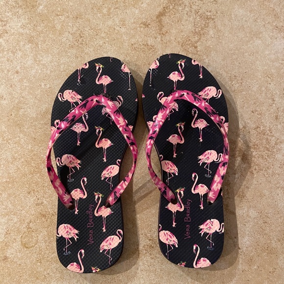 vera bradley flamingo flip flops